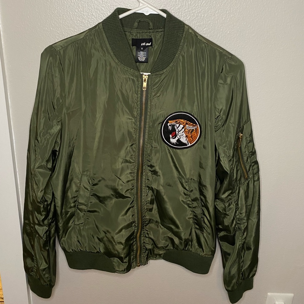 Olive green bomber jacket